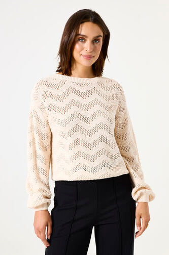 GARCIA KNITTED SWEATER IN WHITECAP