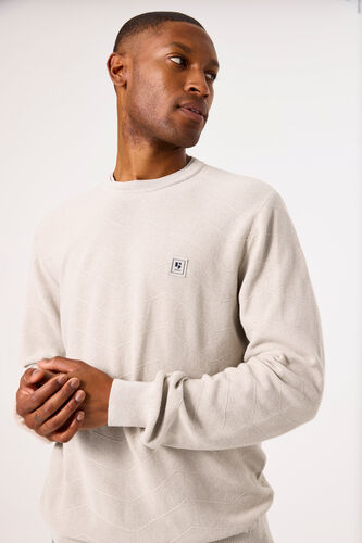 GARCIA MENS CREW NECK SWEATER IN BEIGE