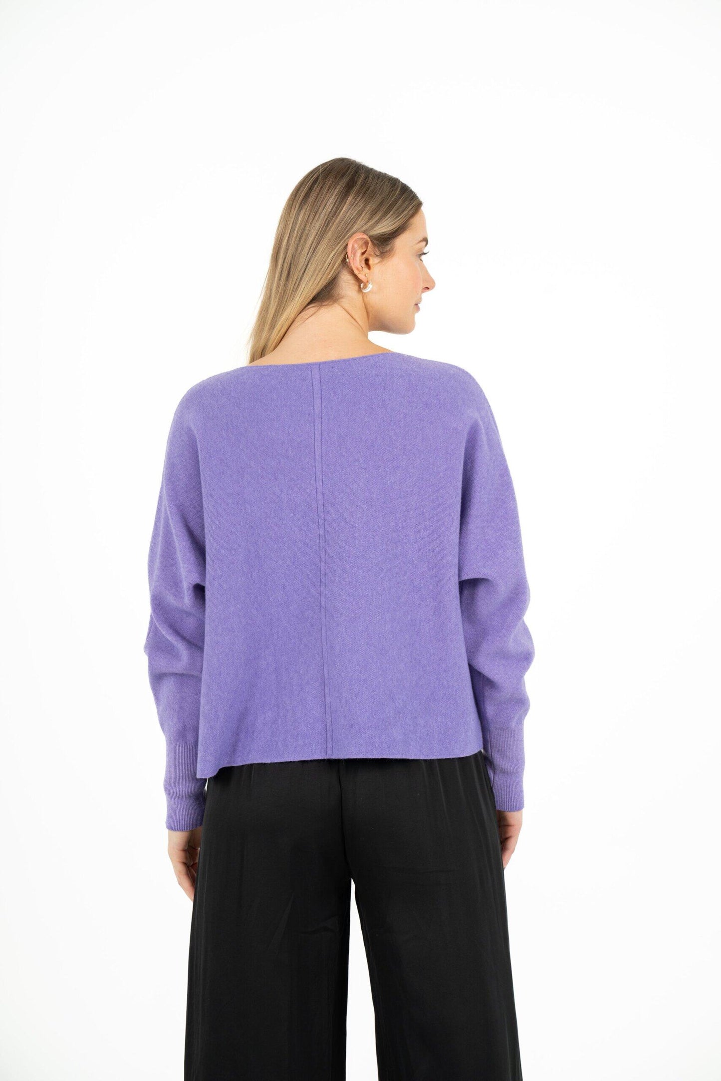 M MADE IN ITALY AMETHYST ORCHID KNIT SWEATER