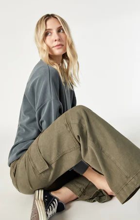 MAVI ALVA STRAIGHT LEG CARGO PANTS IN CAPERS LUXE TWILL