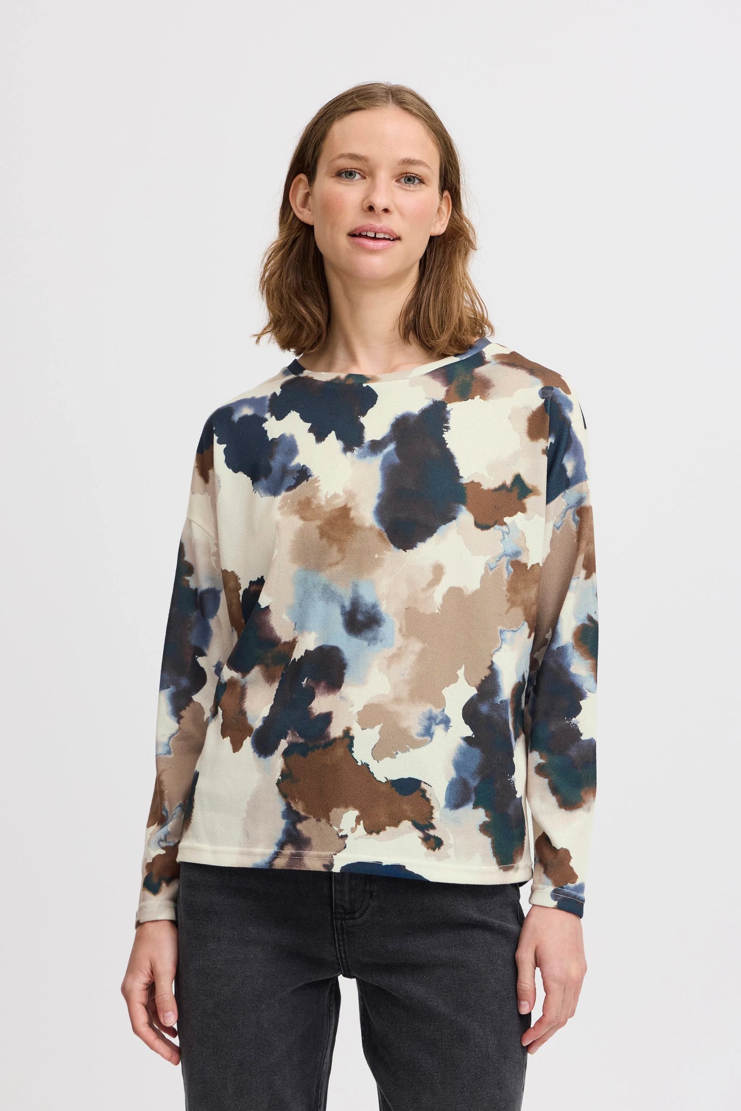 B.YOUNG BIRCH WATERCOLOUR MIX PIETA BLOUSE