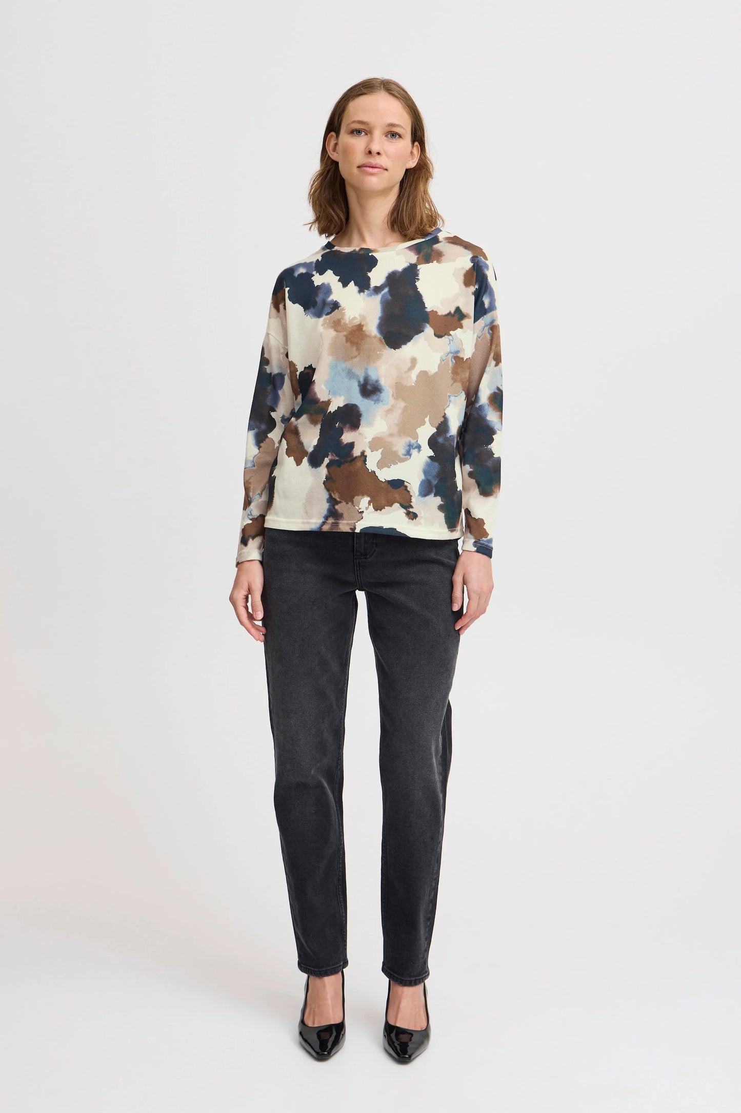 B.YOUNG BIRCH WATERCOLOUR MIX PIETA BLOUSE