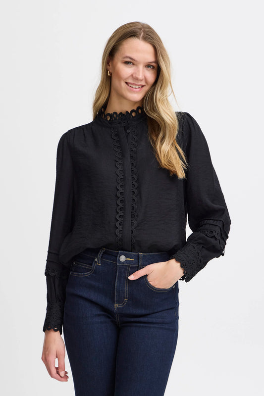 FRANSA BLACK BLONDIE BLOUSE