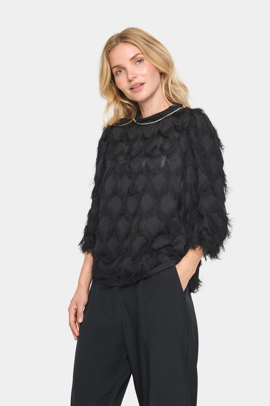 SAINT TROPEZ BLACK HADIL BLOUSE