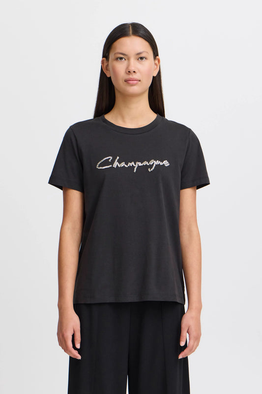 ICHI BLACK CAMINO CHAMPAGNE T-SHIRT