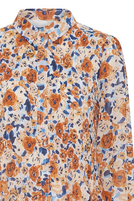 ICHI NALLY PEACH NECTOR FLORAL BLOUSE