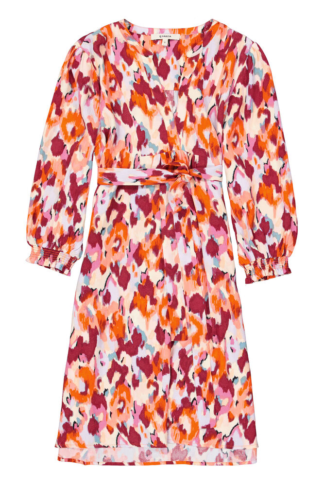 GARCIA PRINTED DRESS IN TANGERINE RED