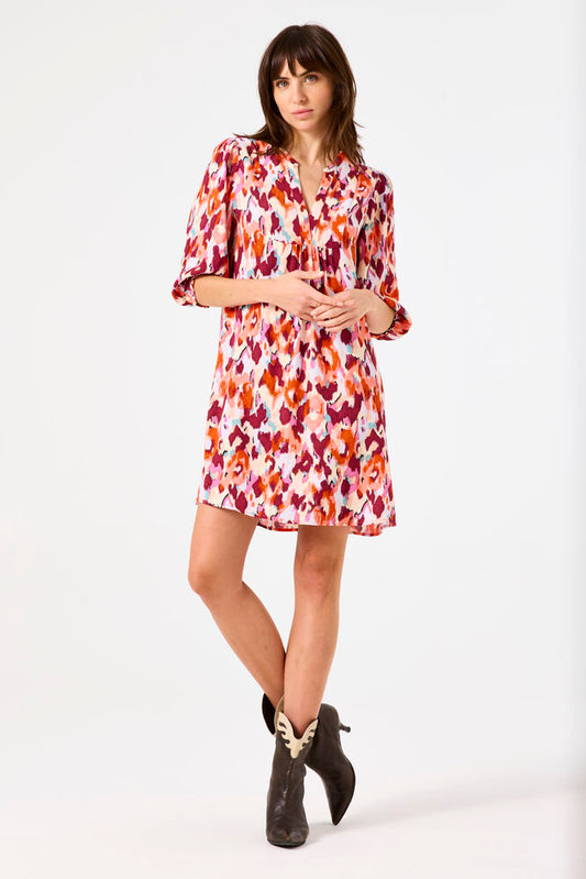 GARCIA PRINTED DRESS IN TANGERINE RED