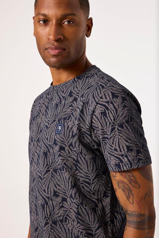 GARCIA MEN'S PRINTED SHORT SLEEVE T-SHIRT IN DEEP INK