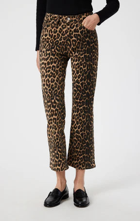 MAVI LEOPARD DENIM ANIKA CROPPED FLARE JEANS