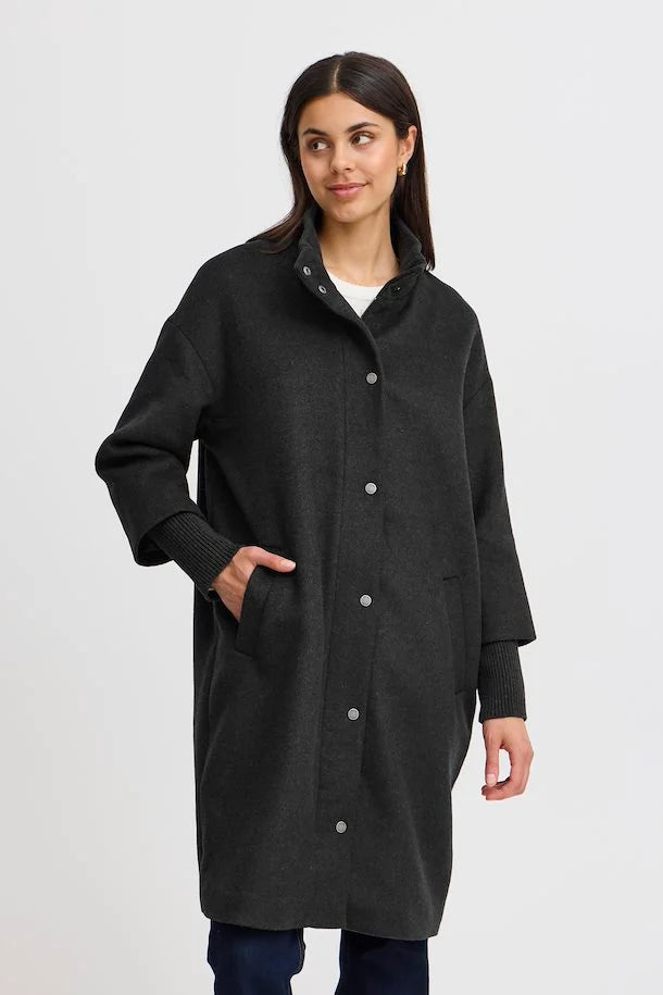 FRANSA MALOU CHARCOAL MELANGE JACKET