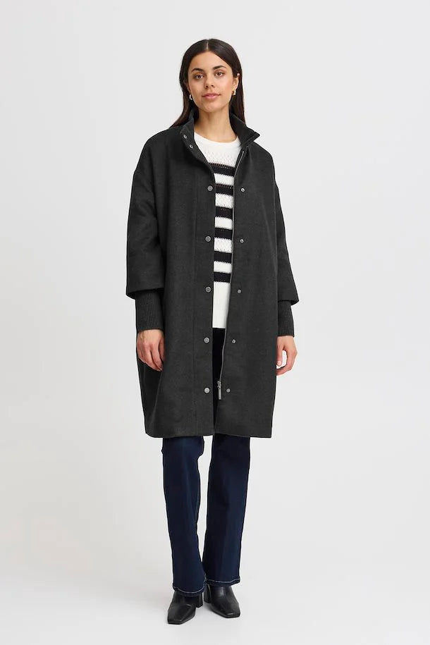 FRANSA MALOU CHARCOAL MELANGE JACKET