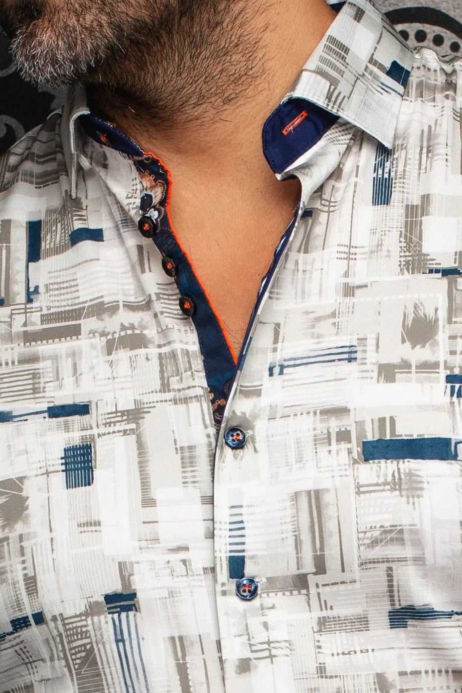 AU NOIR BROOKLYN WOVEN LONG SLEEVE SHIRT IN STONE