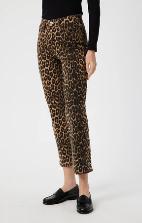 MAVI LEOPARD DENIM ANIKA CROPPED FLARE JEANS