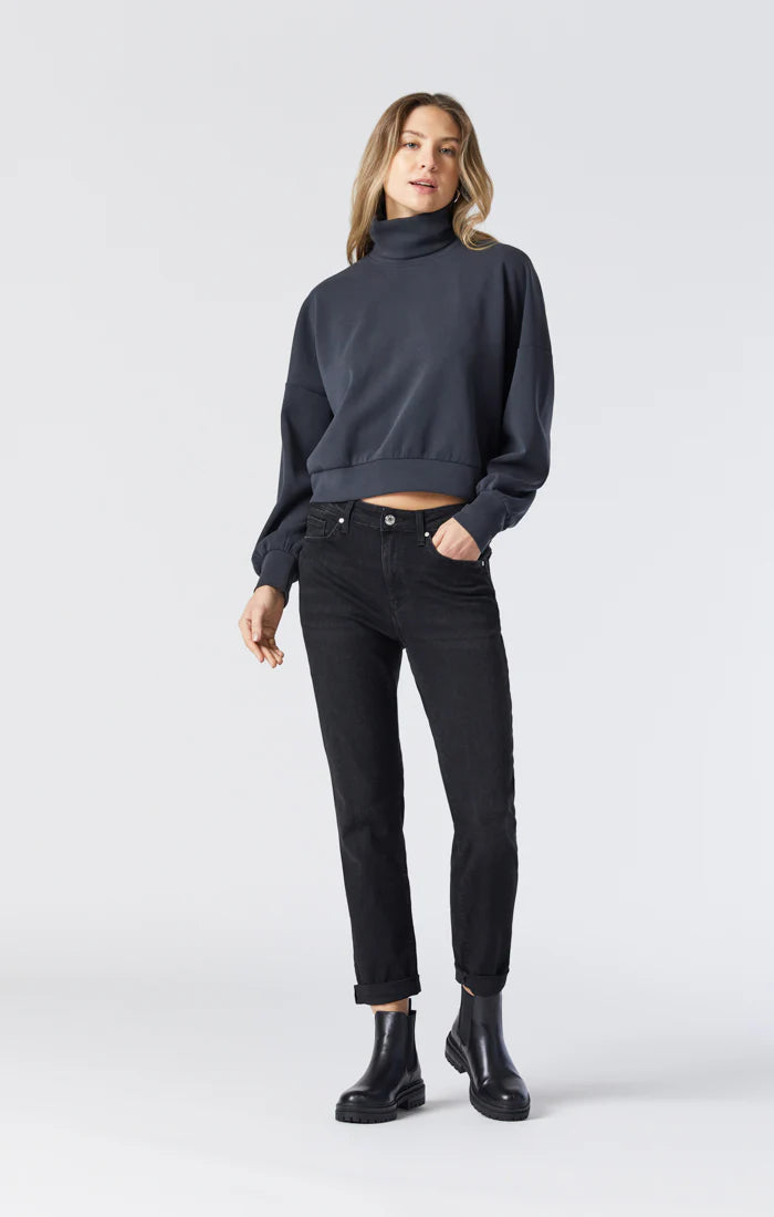 MAVI KATHLEEN BLACK BRUSHED FEATHER BLUE JEANS