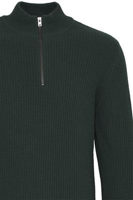 CASUAL FRIDAY MEN'S KARL HALF ZIP STRUCTURED KNIT SWEATER IN DARKEST SPRUCE