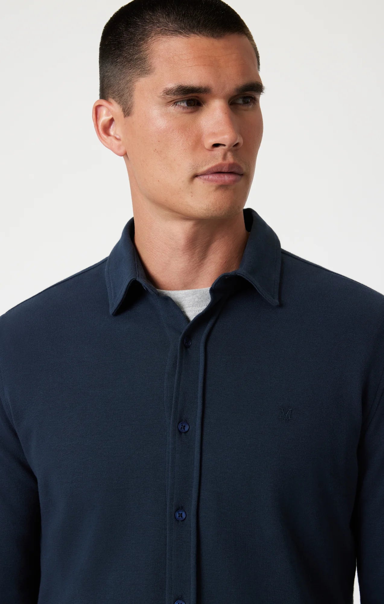 MAVI LONG BUTTON-UP LONG SLEEVE SHIRT BLUEBERRY