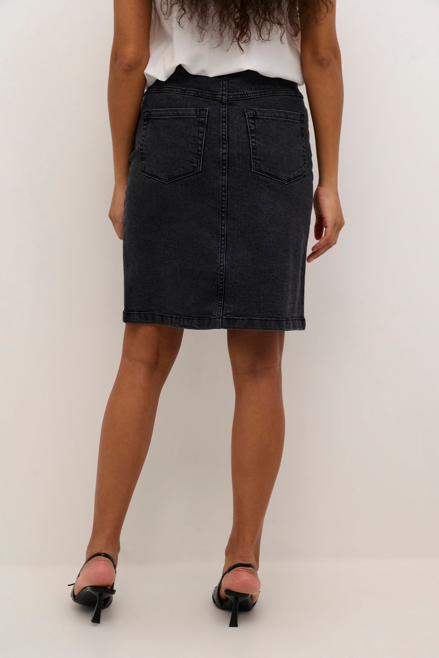 KAFFE DARK GREY DENIM GLORIA SKIRT