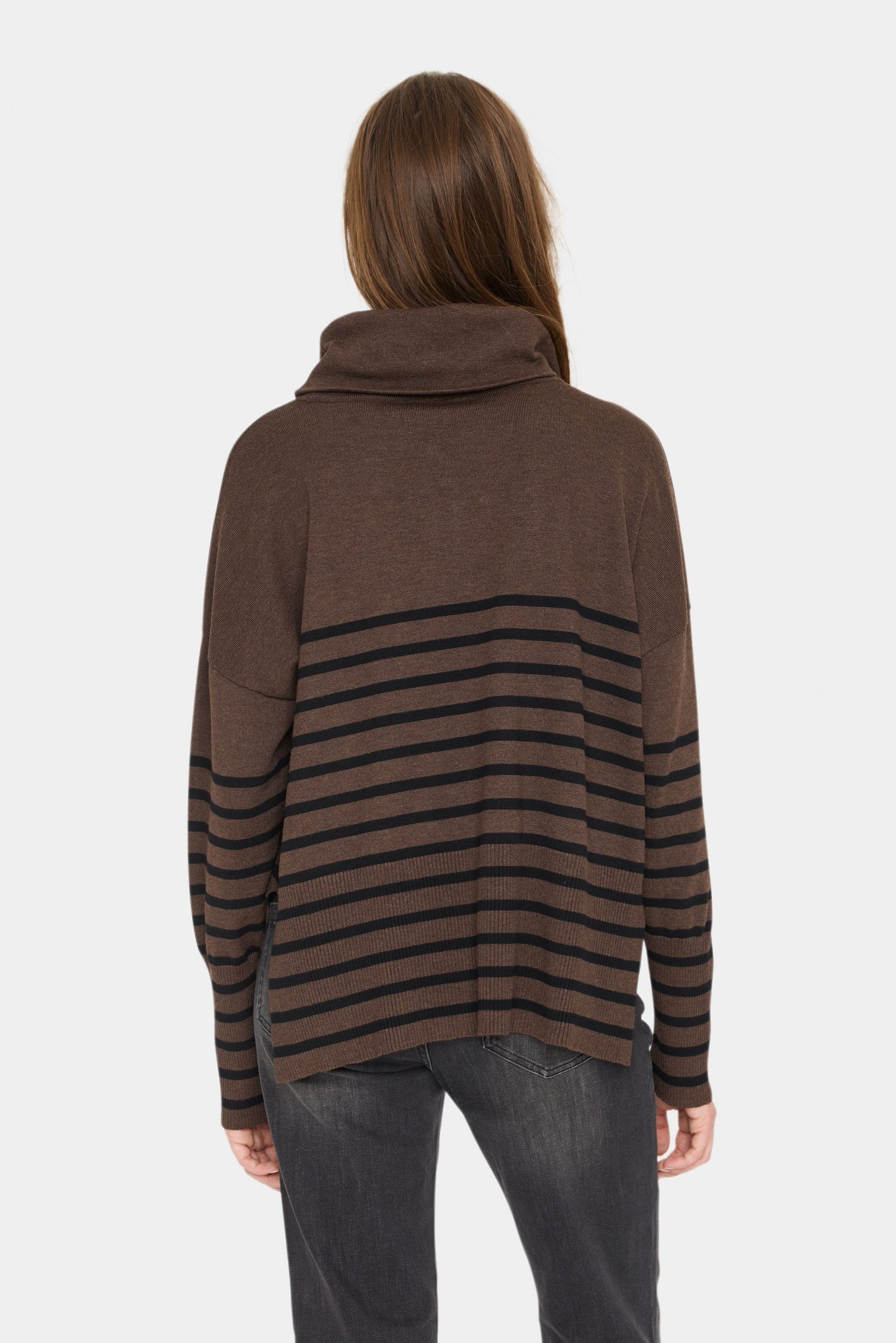 SAINT TROPEZ DARK OAK MELANGE GRILA PULLOVER