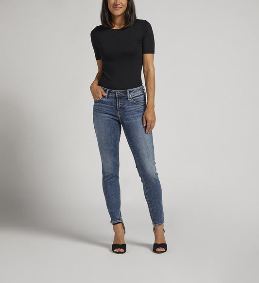 SILVER ELYSE COMFORT FIT MID RISE SKINNY JEANS IN INDIGO