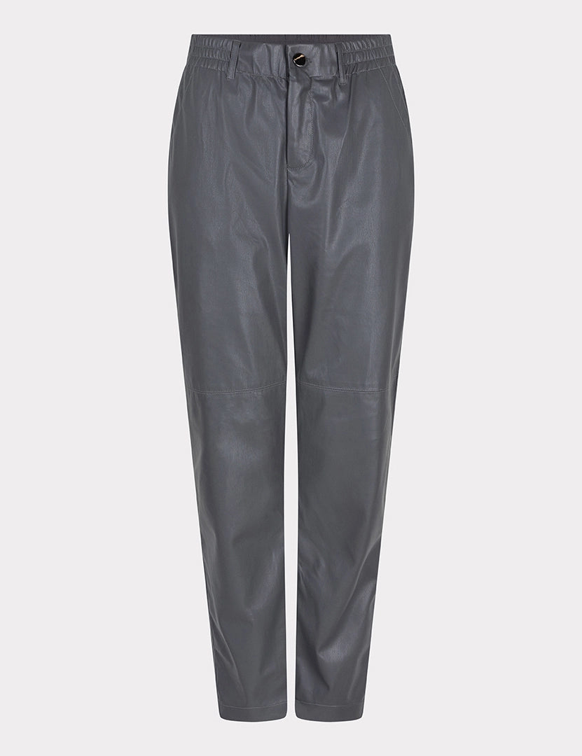 ESQUALO VEGAN LEATHER JOGGERS IN GREY