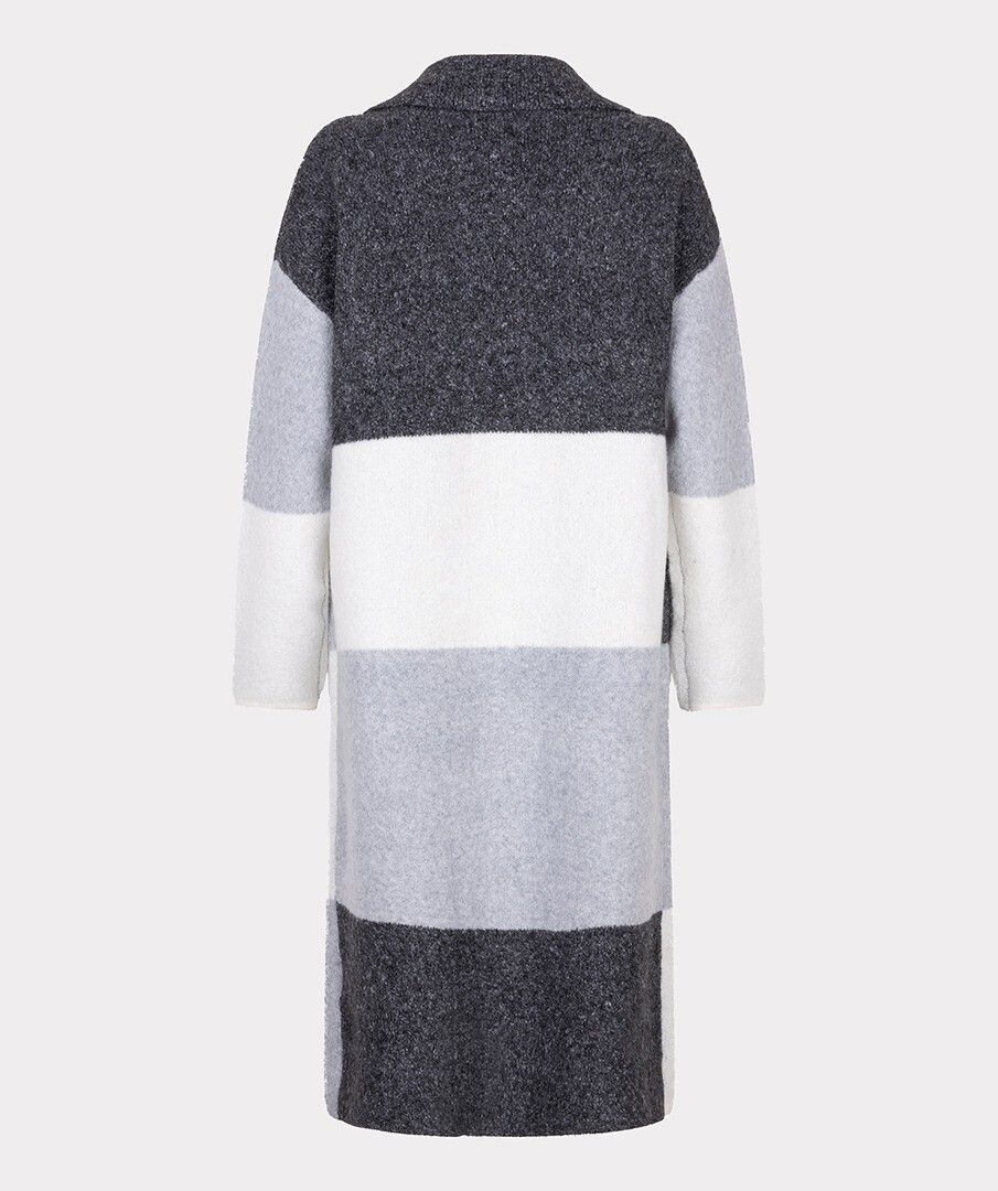 ESQUALO LONG CARDIGAN WITH COLOUR BLOCKING IN GREY