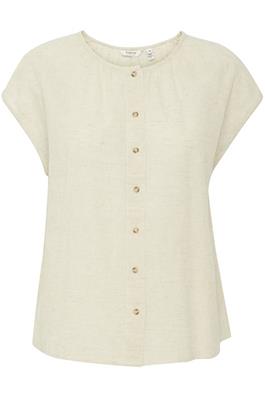 B.YOUNG FIANNE NATURE LINEN LIGHT WOVEN TOP