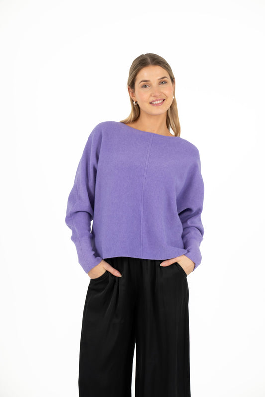 M MADE IN ITALY AMETHYST ORCHID KNIT SWEATER