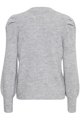 B.YOUNG MID GREY MELANGE OMUNA KNIT CARDIGAN