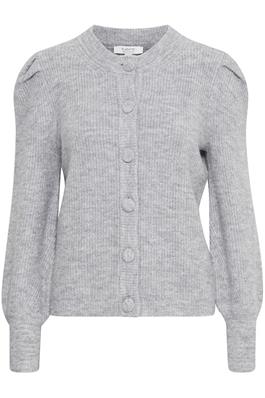 B.YOUNG MID GREY MELANGE OMUNA KNIT CARDIGAN