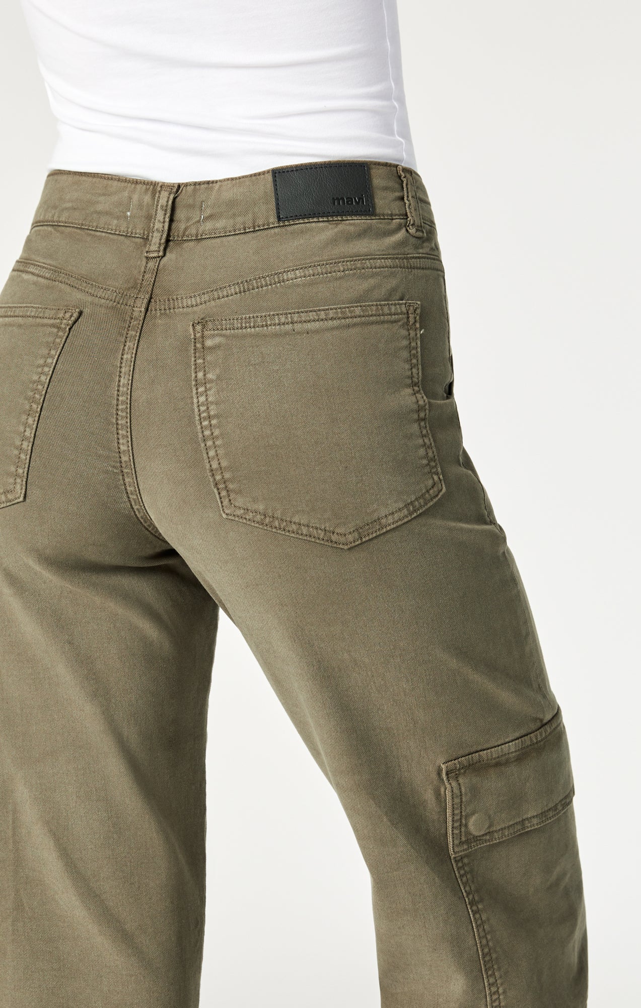 MAVI ALVA STRAIGHT LEG CARGO PANTS IN CAPERS LUXE TWILL