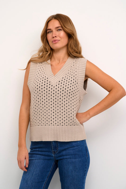 KAFFE FEATHER GREY ELSE VEST