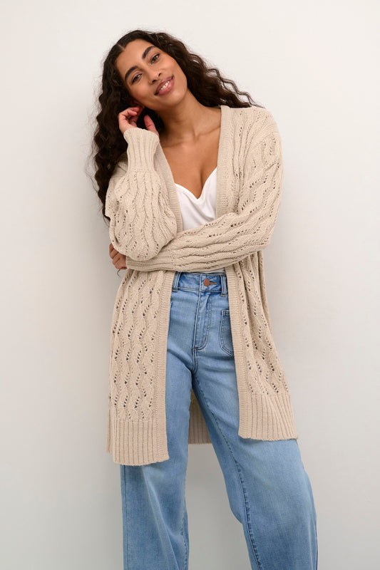 KAFFE FEATHER GRAY MELANGE LENA CARDIGAN