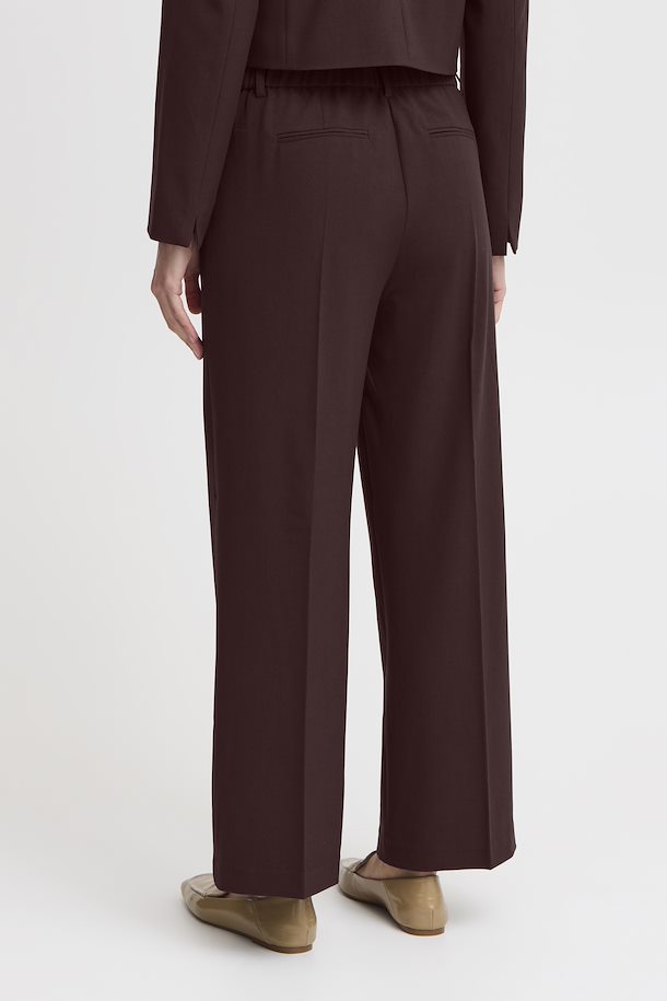 B.YOUNG HOT CHOCOLATE MELANGE DANTA WIDE LEG PANTS