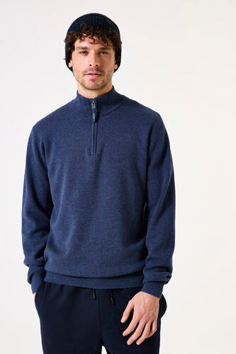 GARCIA MEN'S PULLOVER SWEATER WITH 3/4 ZIP IN