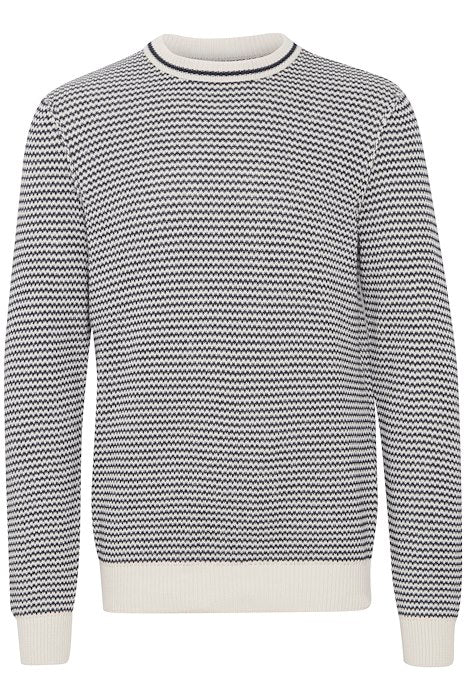 CASUAL FRIDAY KARL CREW NECK STRUCTURED KNIT IN LIGHT SAND