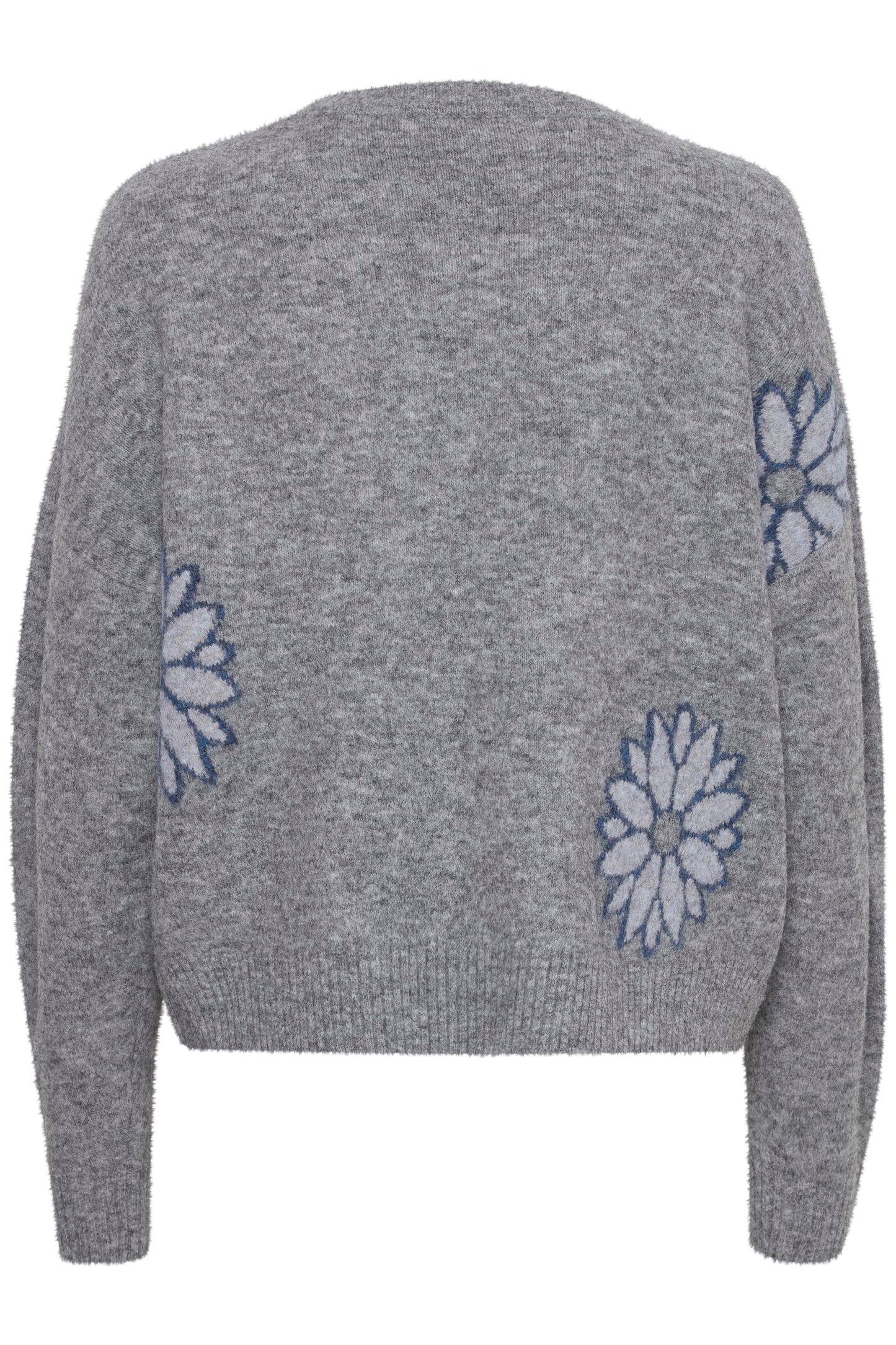 B.YOUNG MID GREY MELANGE MIX OMEA SWEATER