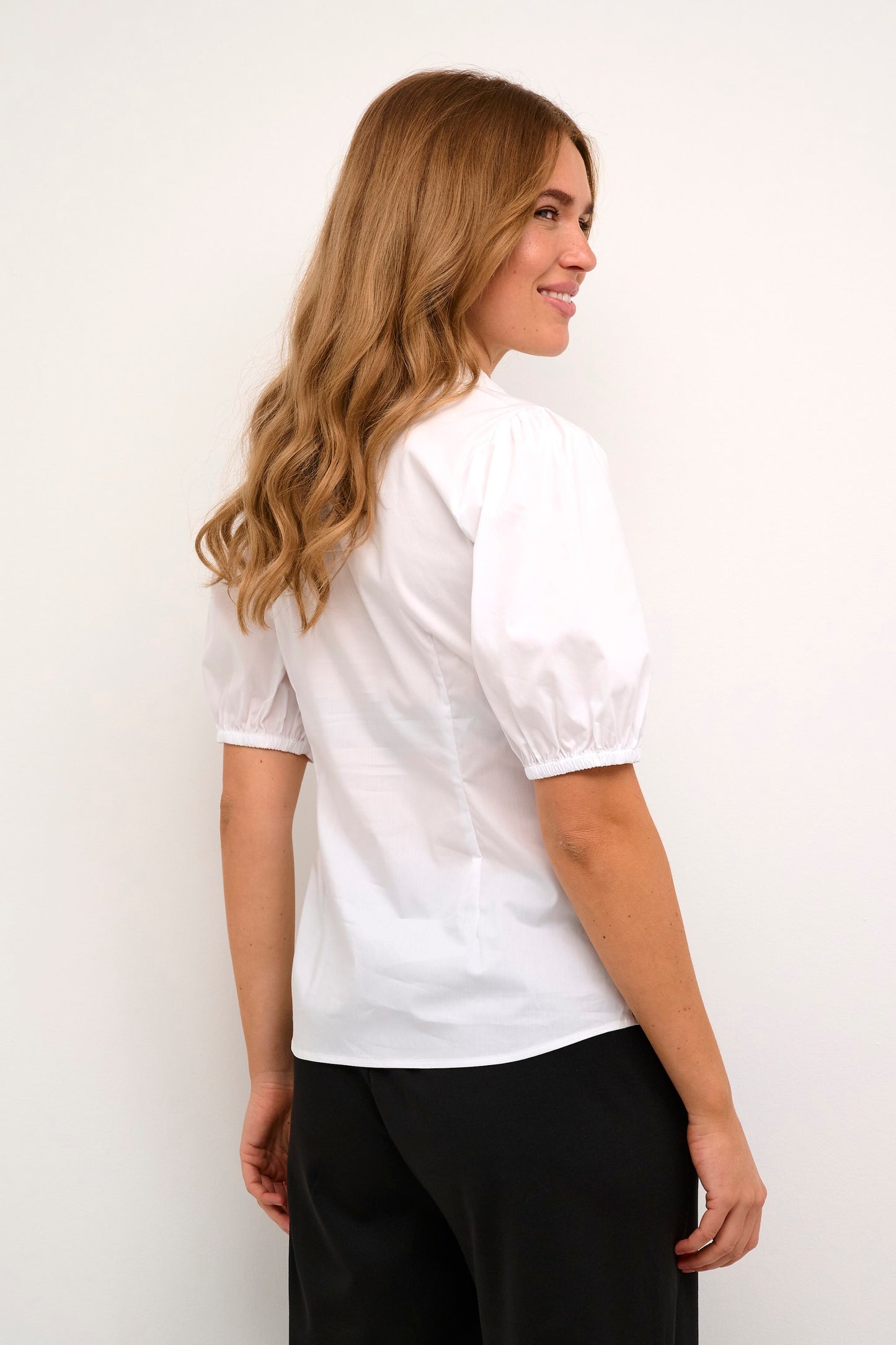 KAFFE OPTICAL WHITE NICOLINE SHIRT