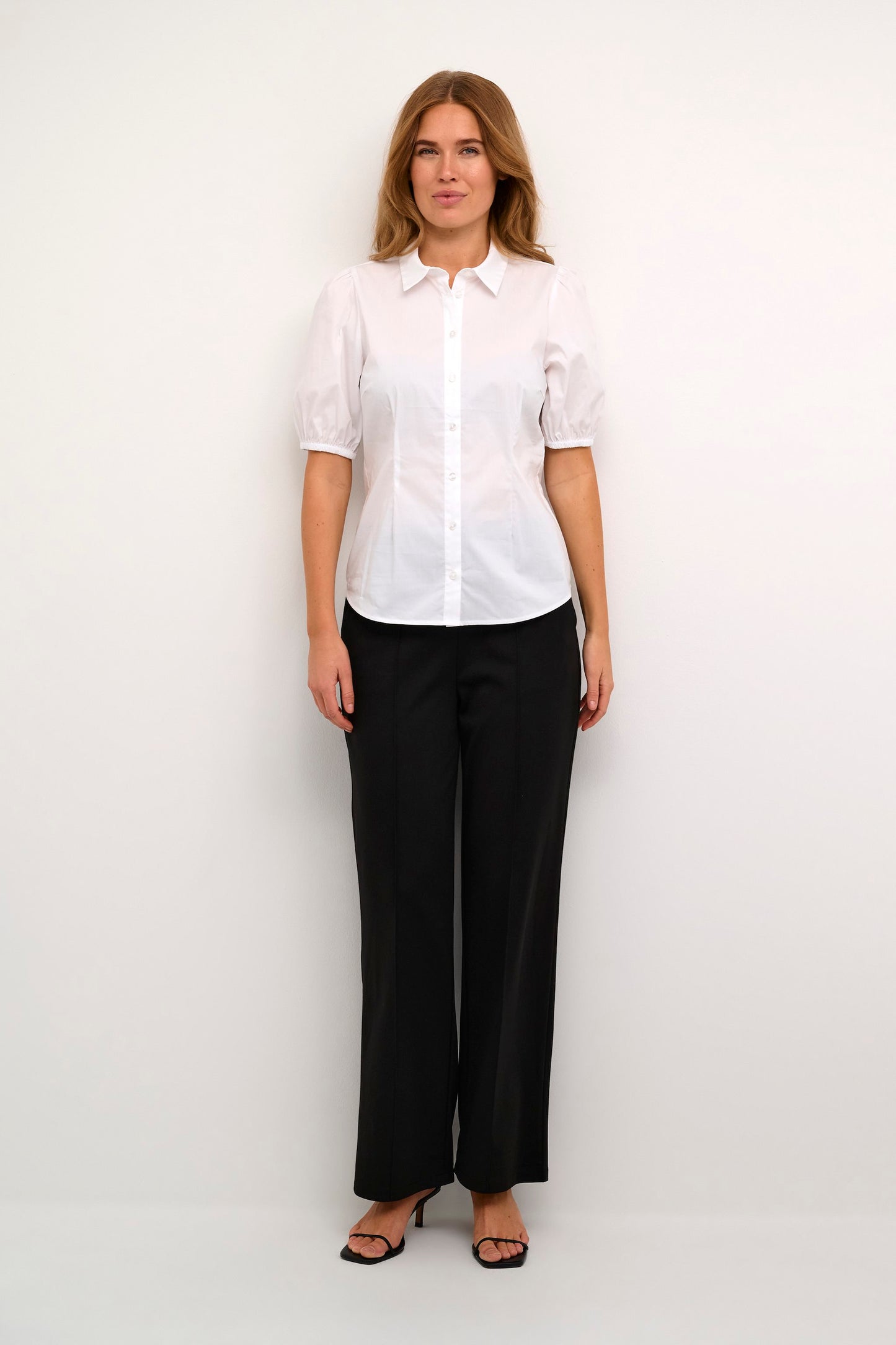 KAFFE OPTICAL WHITE NICOLINE SHIRT