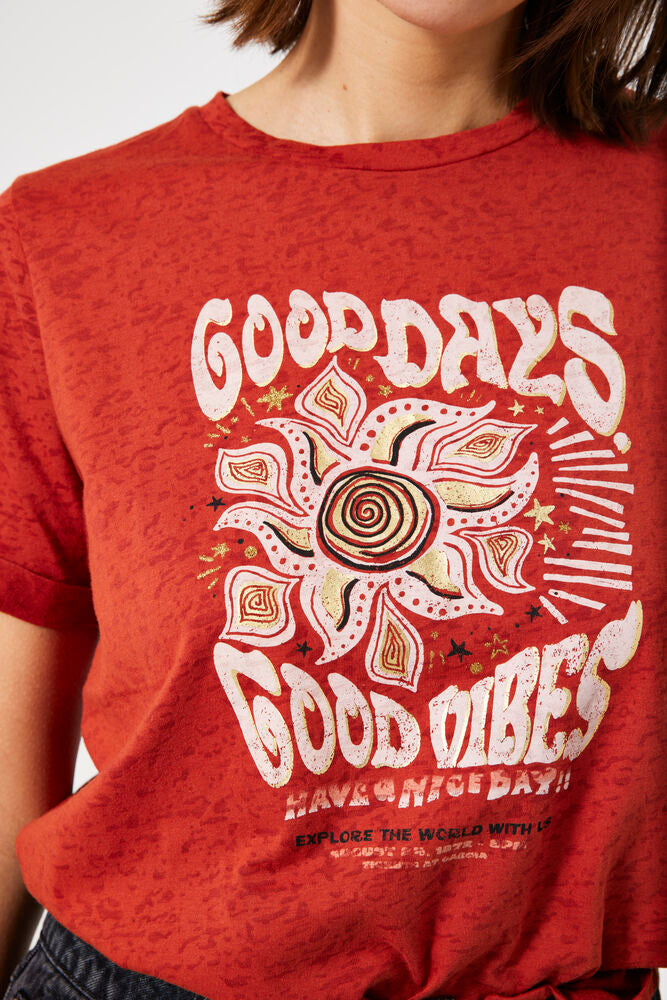 GARCIA DARK GREY GOOD VIBES T-SHIRT