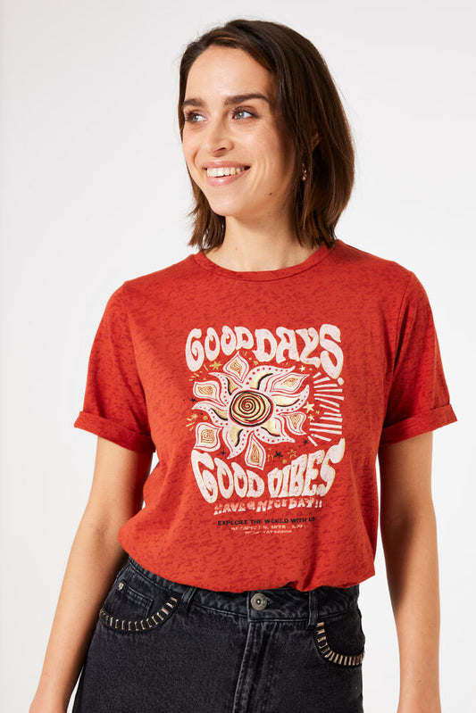 GARCIA DARK GREY GOOD VIBES T-SHIRT