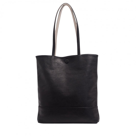 S-Q BLACK/CREAM AMIA 2-IN-1 REVERSIBLE TOTE