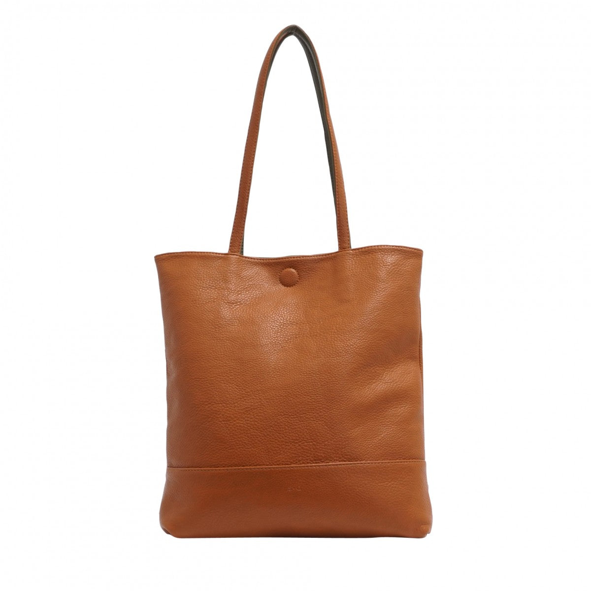 S-Q COGNAC/GREEN AMIA 2-IN-1 REVERSIBLE TOTE