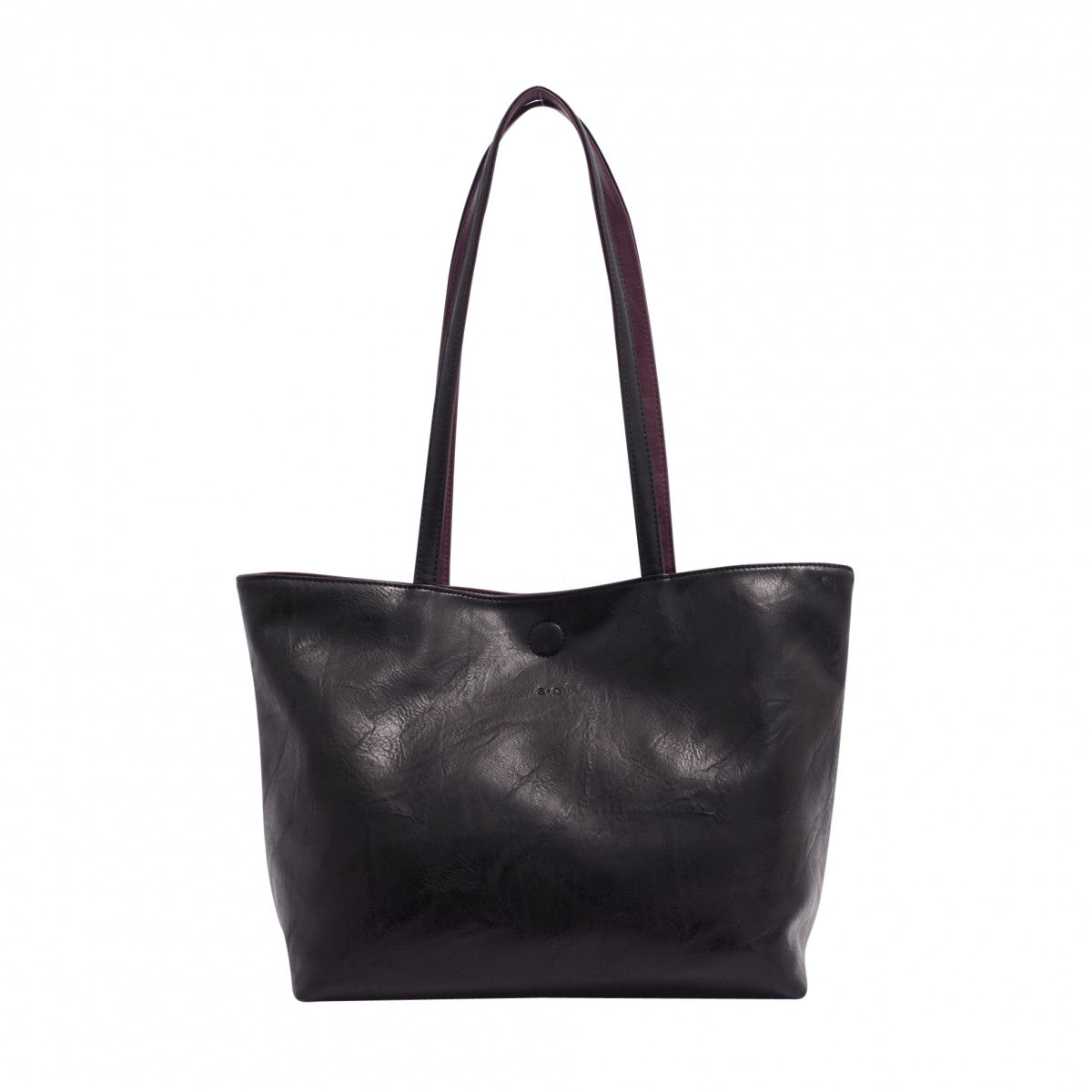 S-Q BLACK/EGGPLANT BROOKE 2-IN-1 REVERSIBLE TOTE