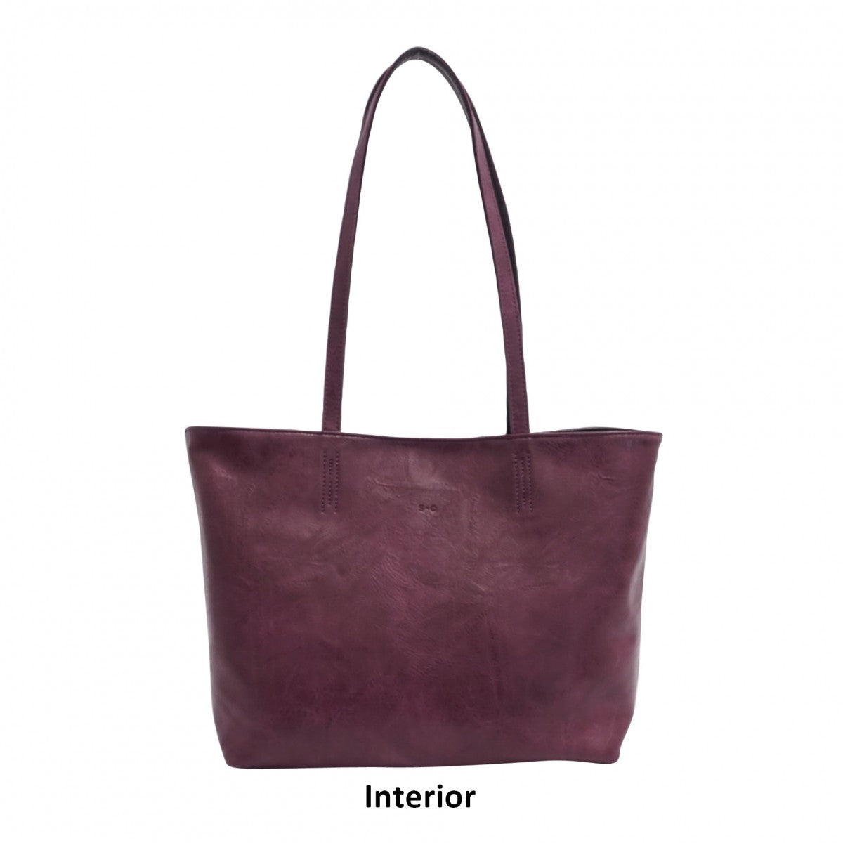 S-Q BLACK/EGGPLANT BROOKE 2-IN-1 REVERSIBLE TOTE