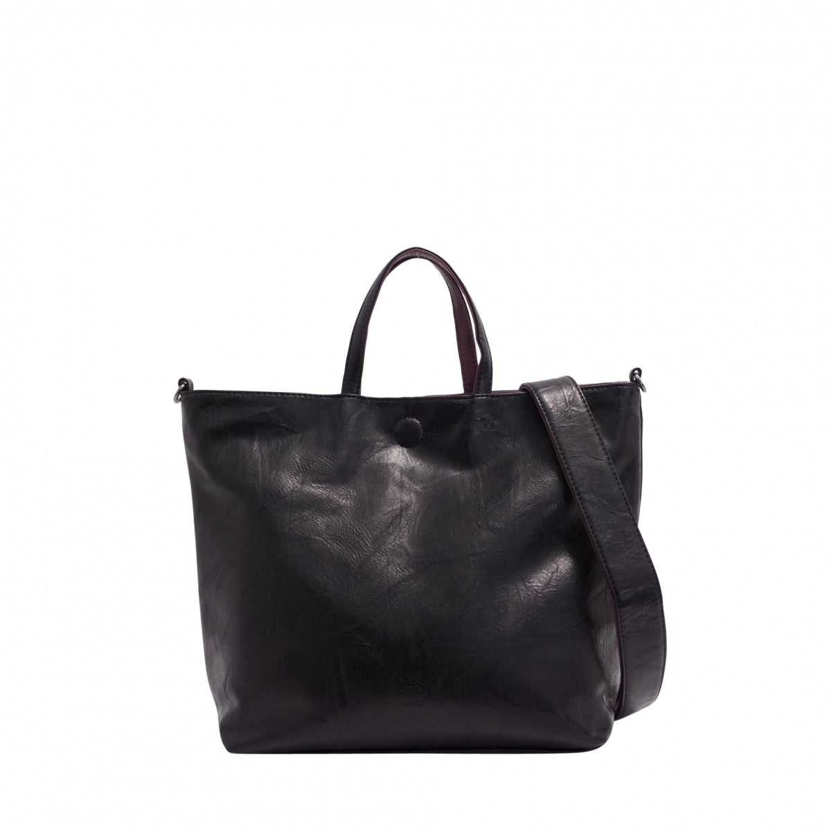 S-Q BLACK/EGGPLANT WINONA 2-IN-1 REVERSIBLE TOTE