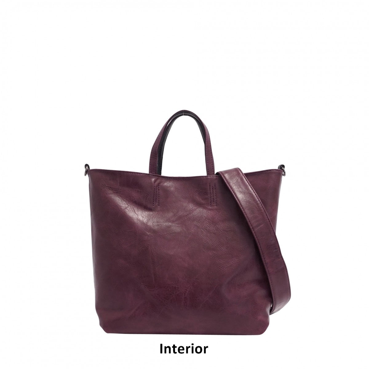 S-Q BLACK/EGGPLANT WINONA 2-IN-1 REVERSIBLE TOTE