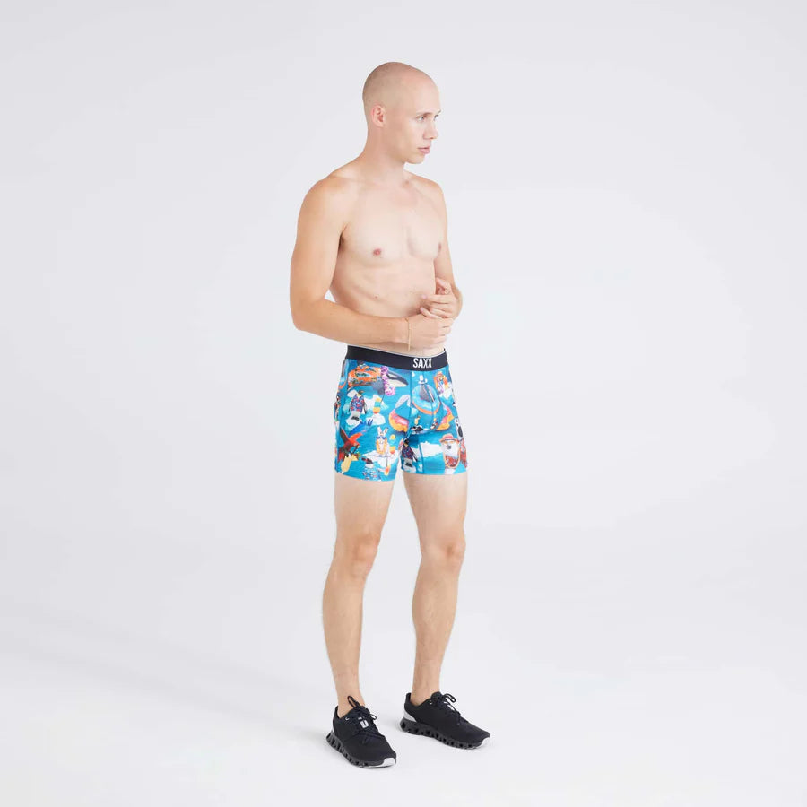 SAXX VOLT BREATHABLE MESH BOXER BRIEF - ARCTIC BLAST - AQUA