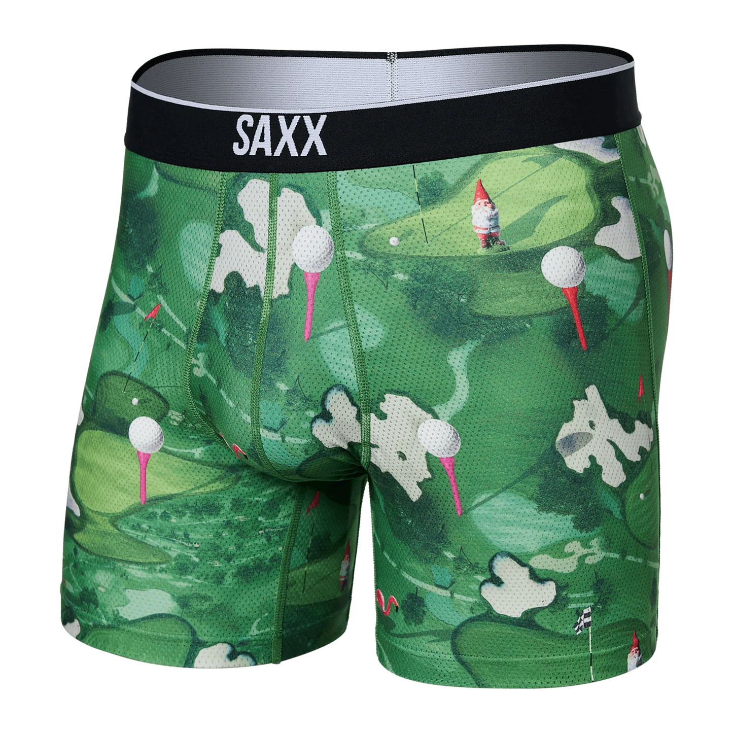 SAXX VOLT BREATHABLE MESH BOXER BRIEF - OFF COURSE - GREEN