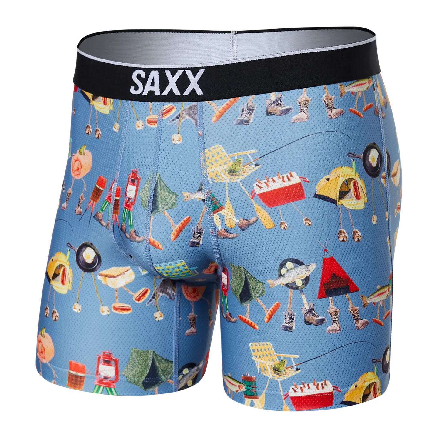 SAXX VOLT BREATHABLE MESH BOXER BRIEF - TAKE A HIKE - BLUE